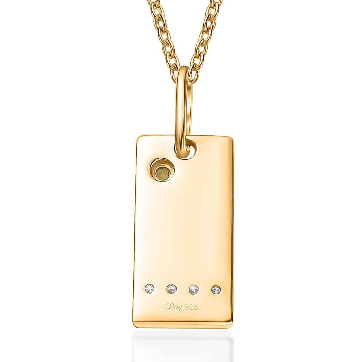 Peridot and Moissanite Leo Zodiac Medallion Pendant Necklace 20 Inches in Vermeil Yellow Gold Over Sterling Silver 0.20 ctw image number 4