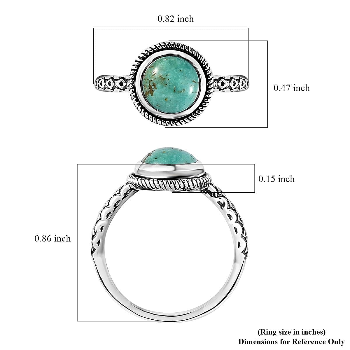 Artisan Crafted Sierra Nevada Turquoise and White Buffalo 5.35 ctw Set of 2 Ring in Sterling Silver (Size 6)