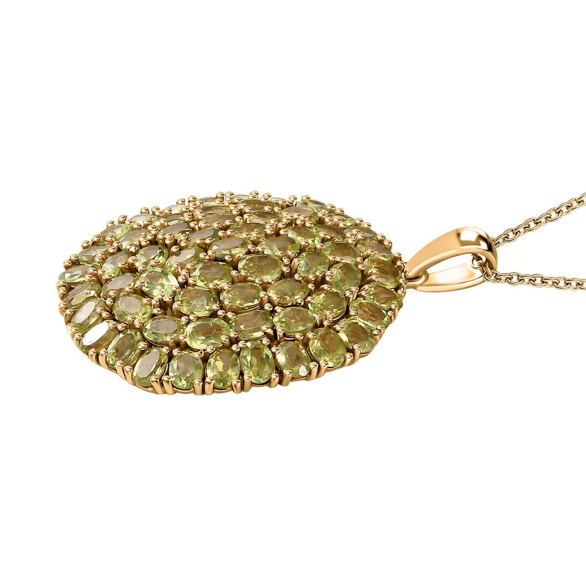 Buy Karis Peridot Cluster Pendant in 18K YG Plated with Stainless