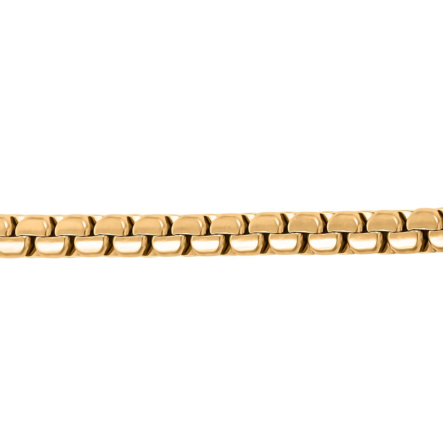 Box Chain Bracelet (7.25In) and Necklace 20 Inches in ION Plated YG Stainless Steel