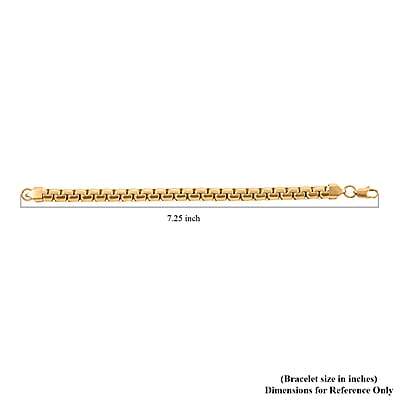 Box Chain Bracelet (7.25In) and Necklace 20 Inches in ION Plated YG Stainless Steel