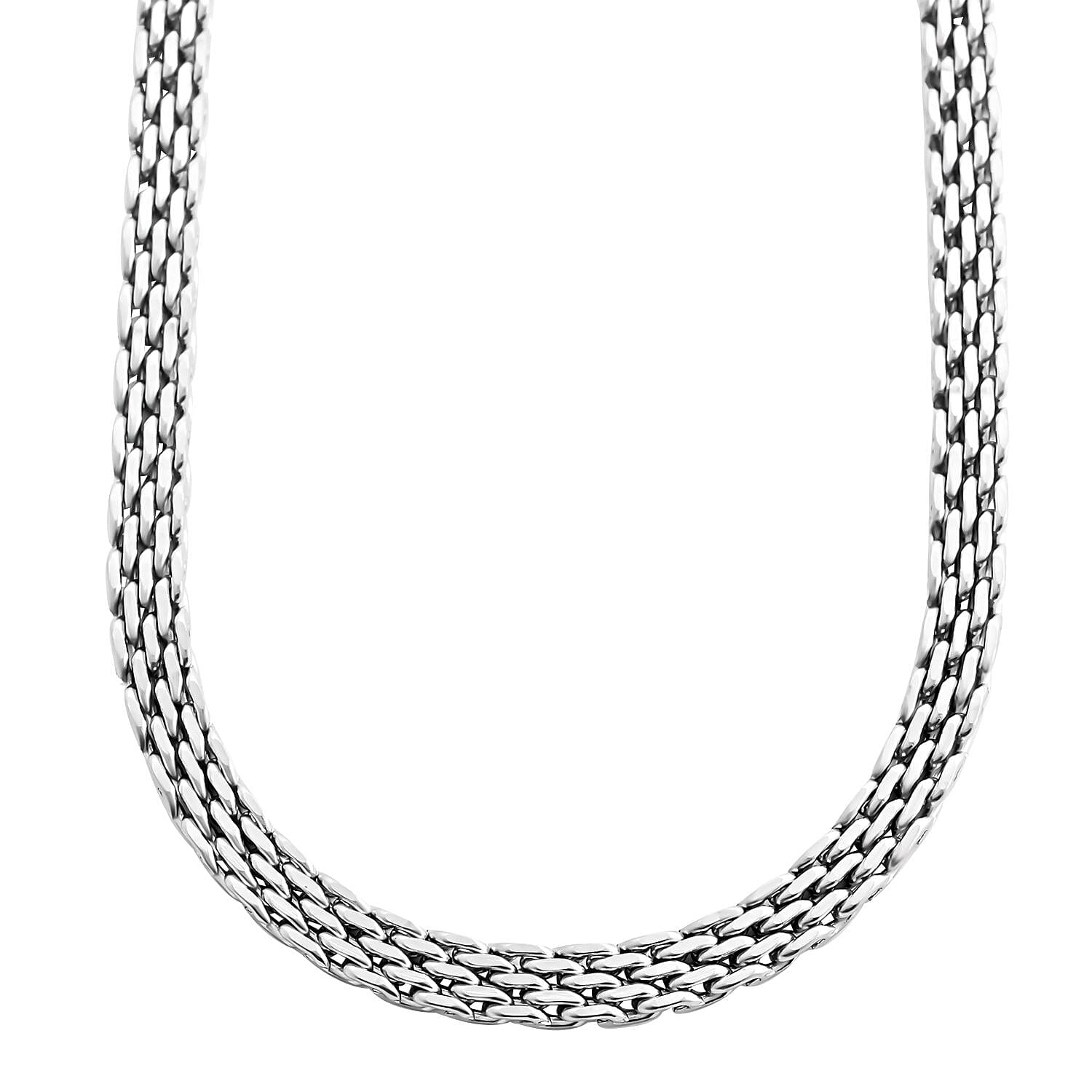 Mesh Chain Bracelet (7.50In) and Necklace 20 Inches in Stainless Steel