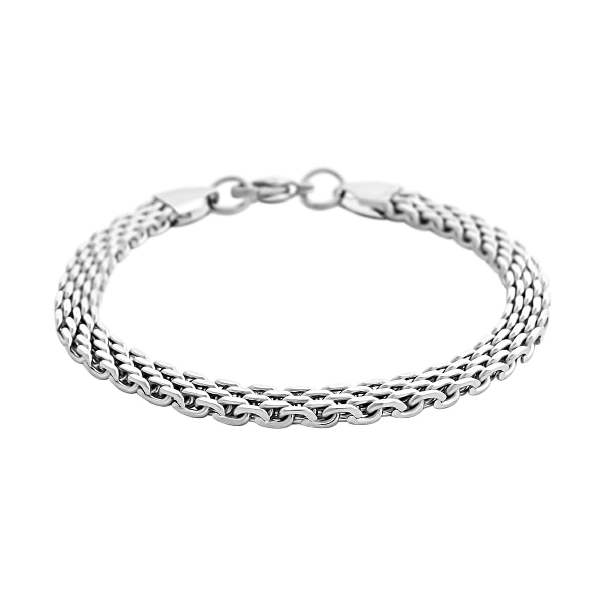 Mesh Chain Bracelet (7.50In) and Necklace 20 Inches in Stainless Steel image number 4