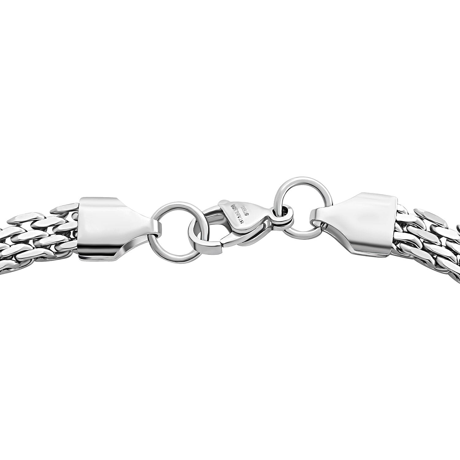 Mesh Chain Bracelet (7.50In) and Necklace 20 Inches in Stainless Steel