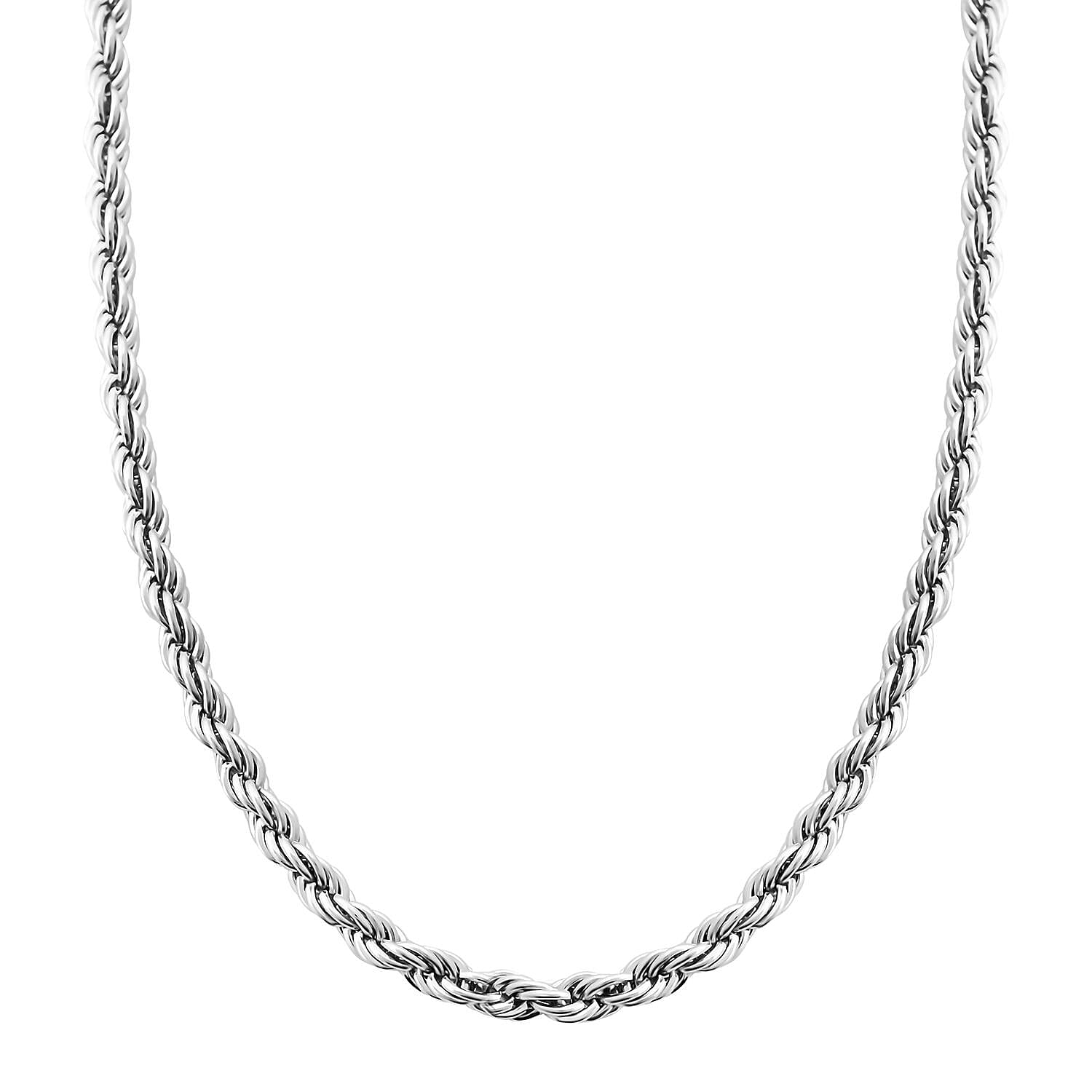Stainless Steel Rope Chain Bracelet (7.50In) and Necklace 20 Inches
