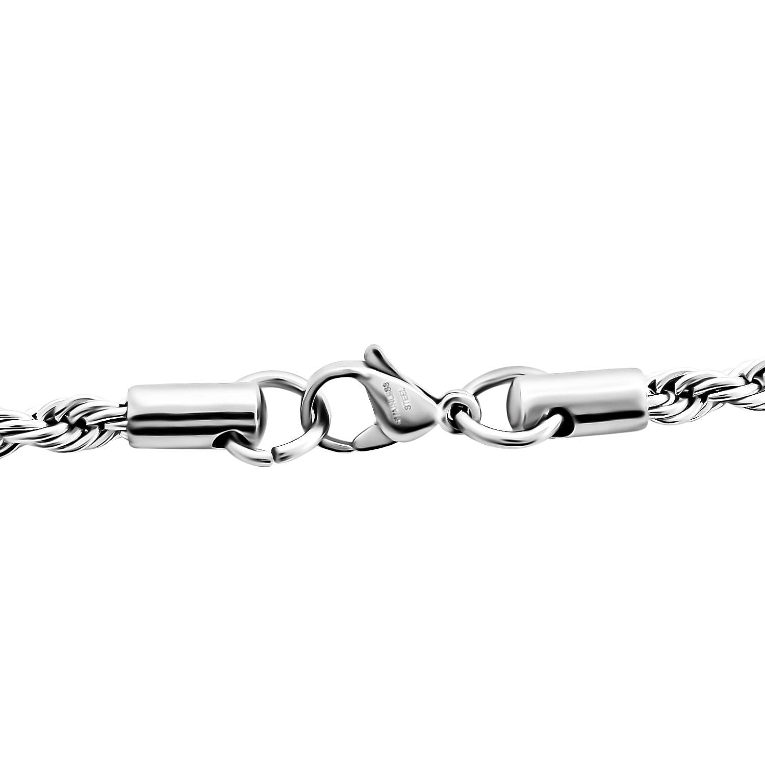 Stainless Steel Rope Chain Bracelet (7.50In) and Necklace 20 Inches
