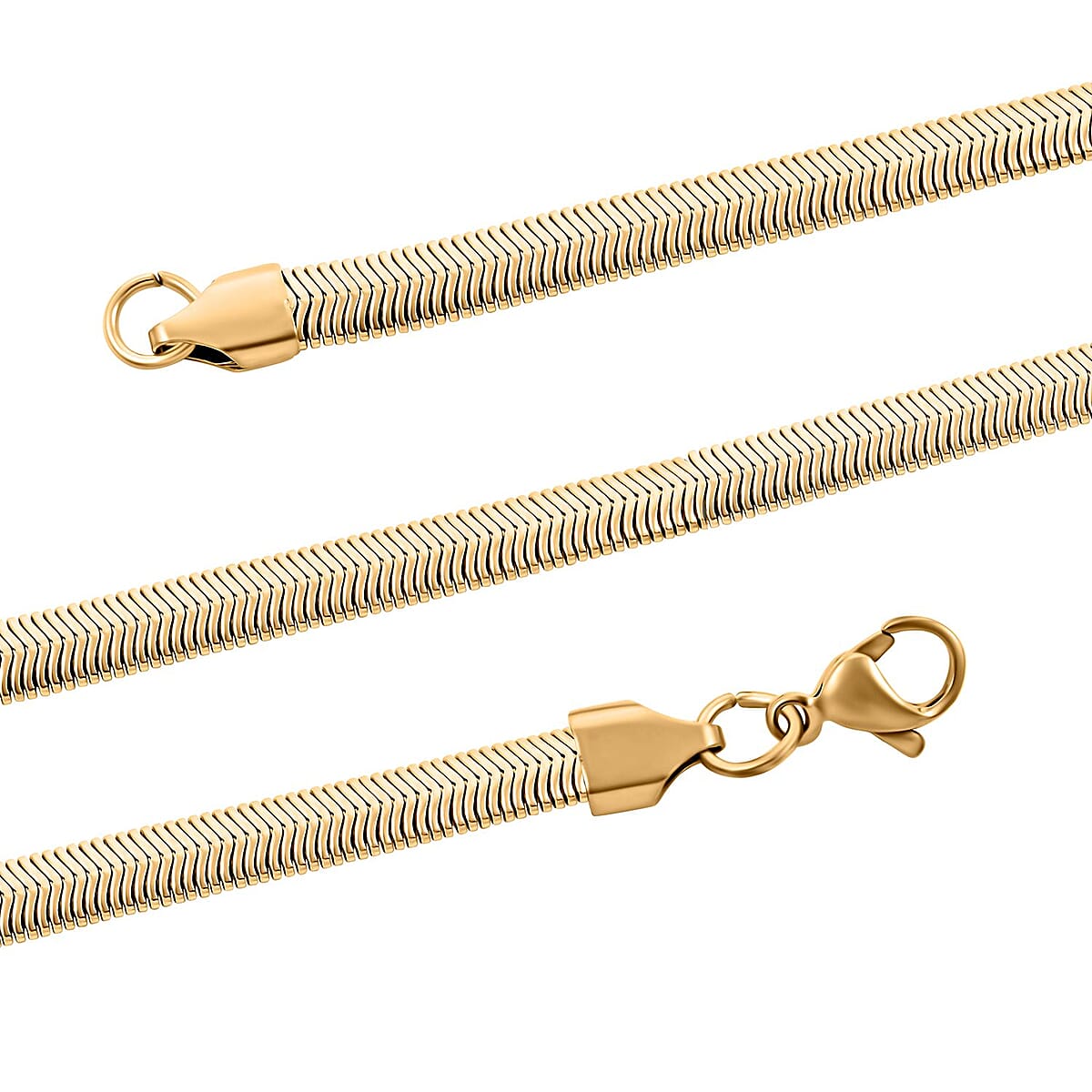 Snake Chain Bracelet (7.50In) and Necklace 20 Inches in ION Plated YG Stainless Steel image number 3