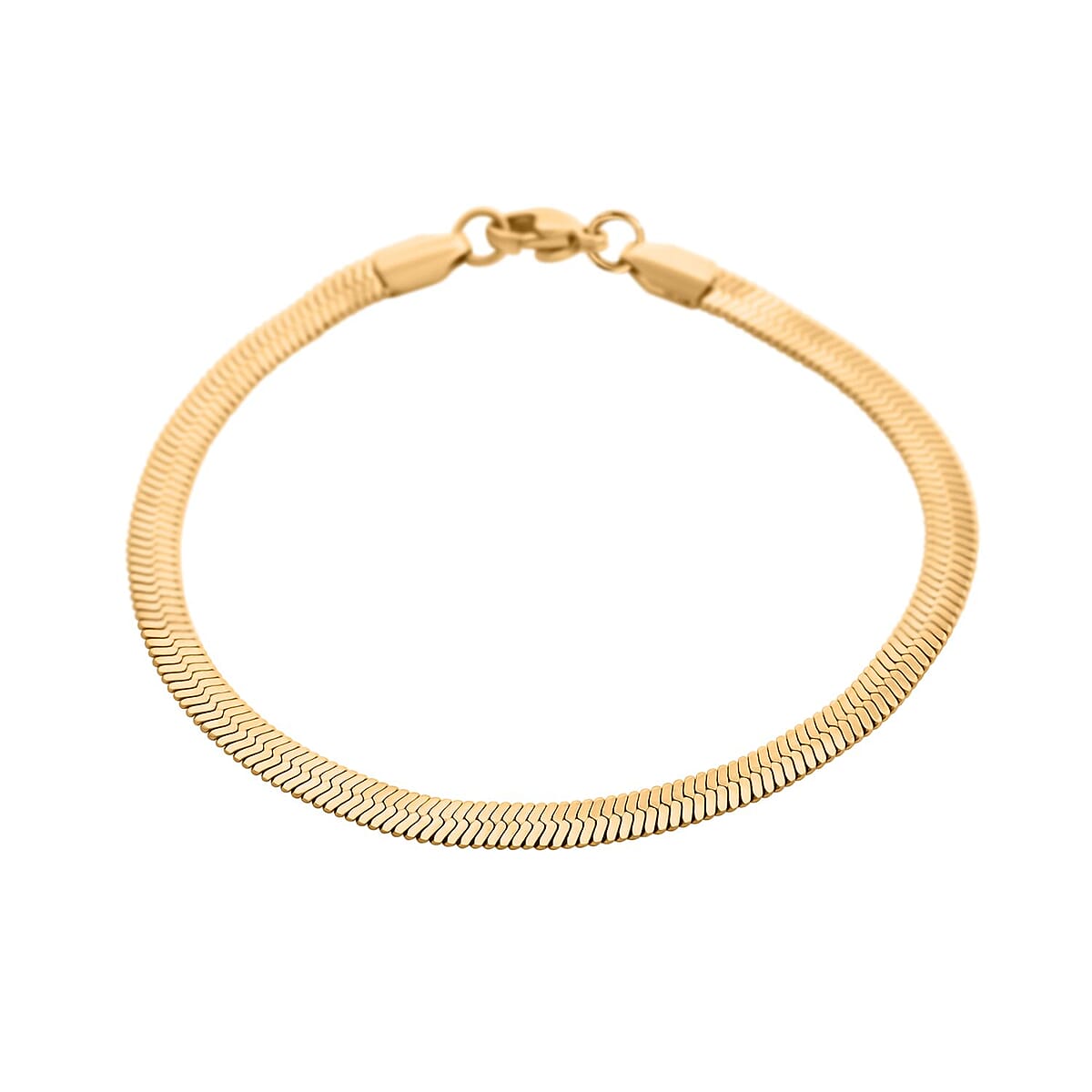 Herringbone Chain Bracelet (7.50In) and Necklace 20 Inches in ION Plated YG Stainless Steel image number 3