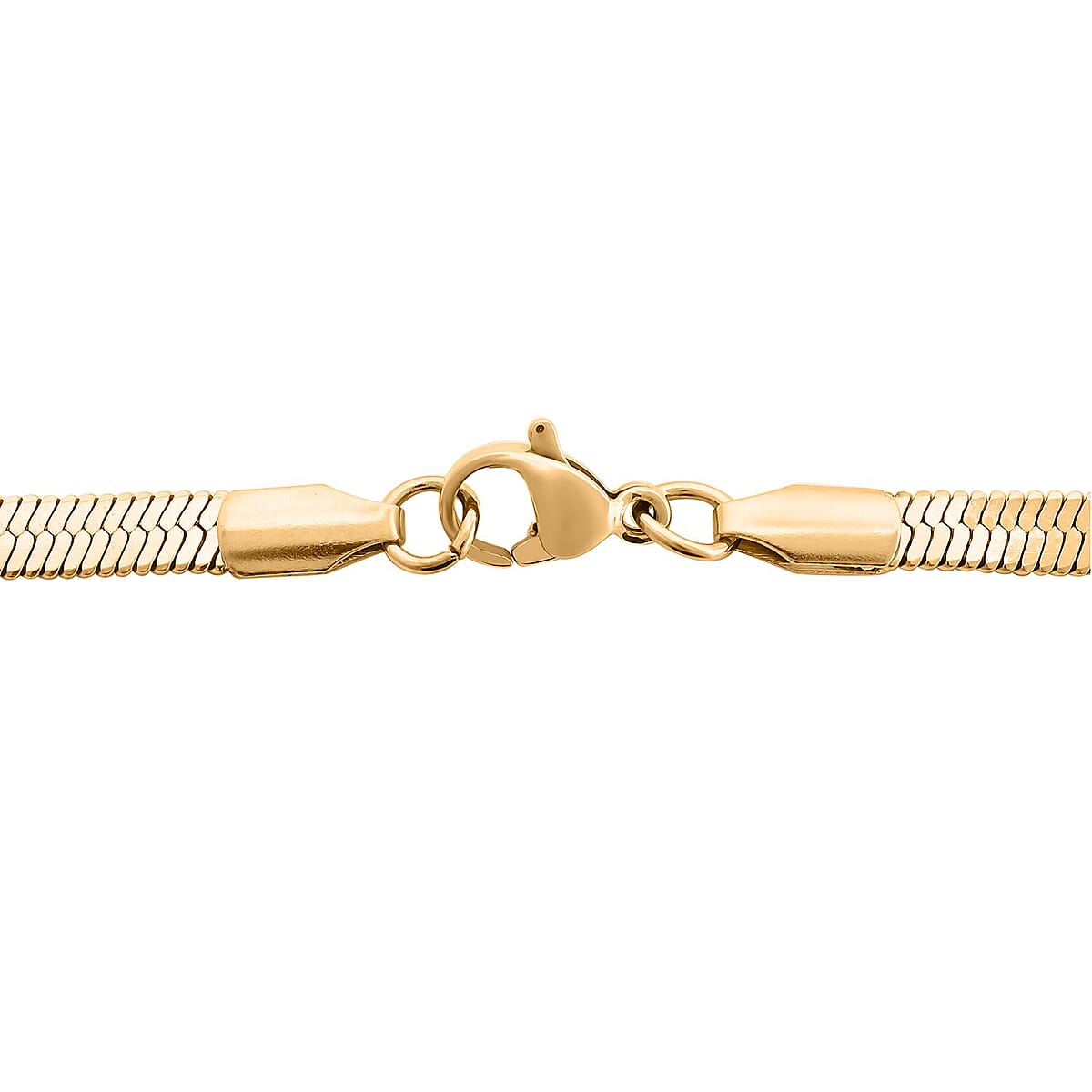Herringbone Chain Bracelet (7.50In) and Necklace 20 Inches in ION Plated YG Stainless Steel image number 4