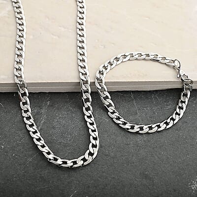 Ankur Treasure Chest Curb Chain Bracelet (7.50In) in Stainless Steel