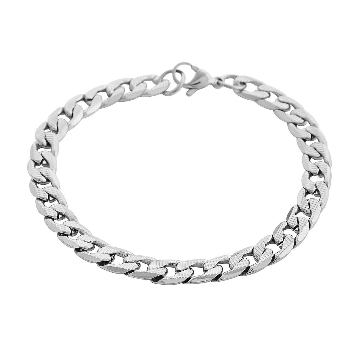 Ankur Treasure Chest Curb Chain Bracelet (7.50In) in Stainless Steel image number 4