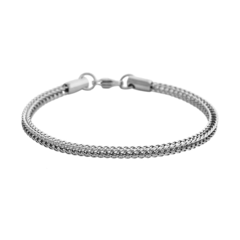 Foxtail Chain Bracelet (7.50In) and Necklace 20 Inches in Stainless Steel