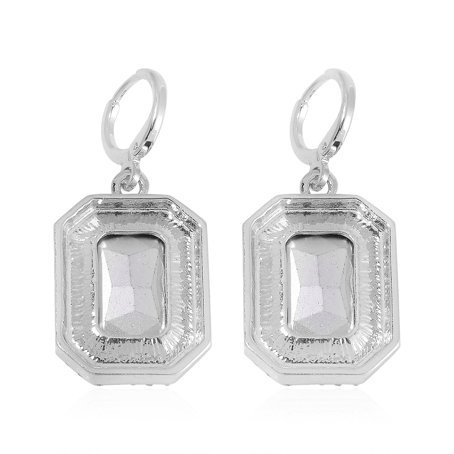 Simulated Quartz, Austrian Crystal and Simulated Pearl 3 Row Necklace 16-20 Inches, Stretch Bracelet and Earrings in Silvertone