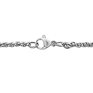 Simulated Diamond Cross Pendant Necklace 20 Inches in Stainless Steel 3.25 ctw