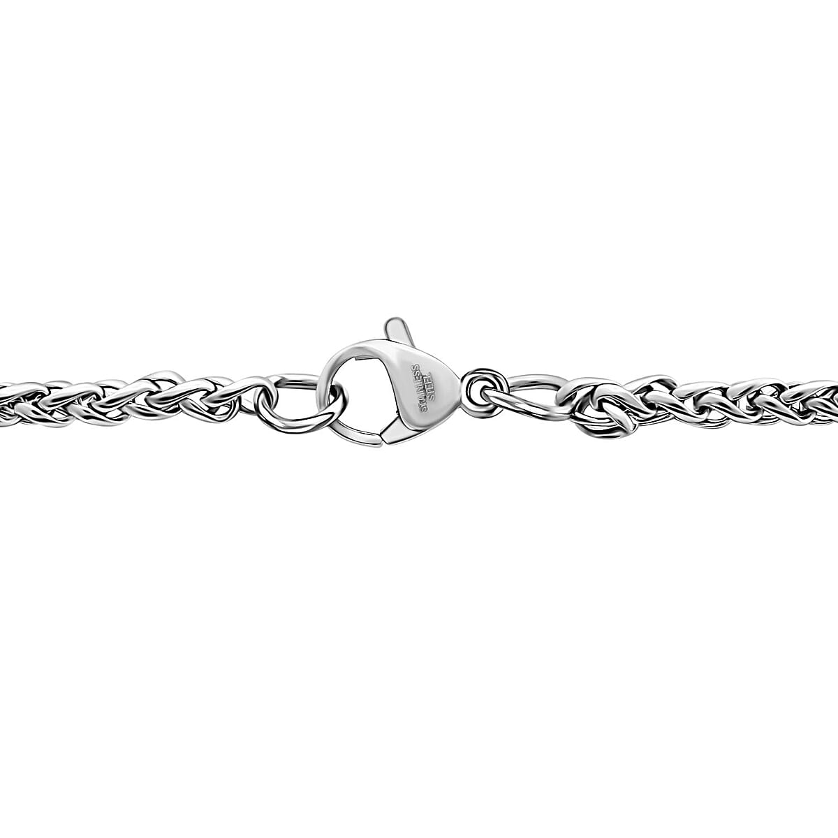 Simulated Orange Diamond Cross Pendant Necklace 20 Inches in Stainless Steel 3.25 ctw image number 2