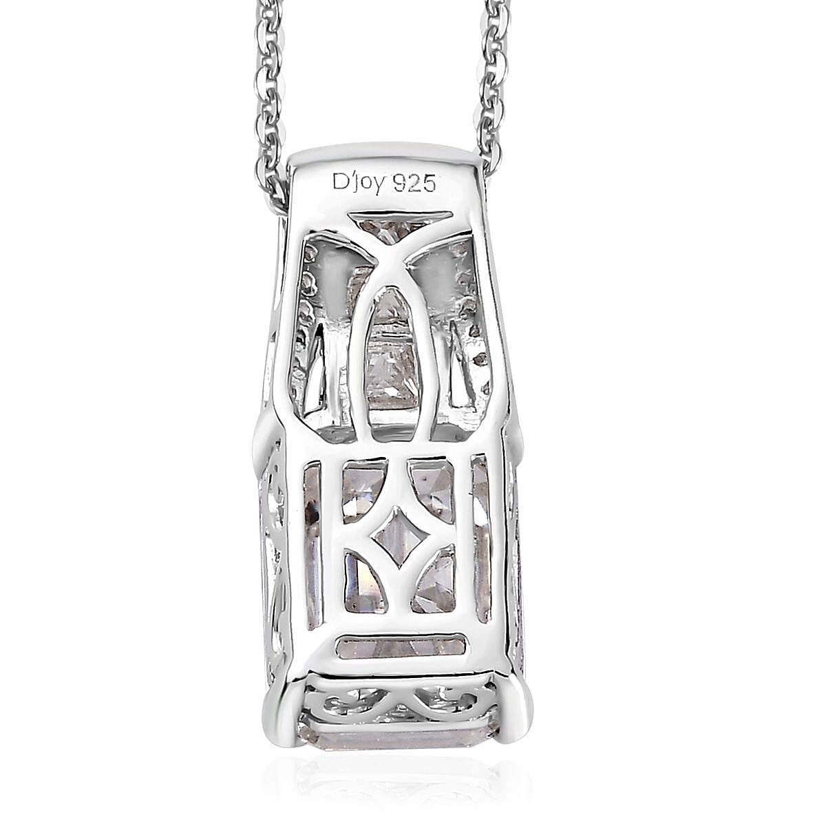 Moissanite Bridge Pendant Necklace 20 Inches in Platinum Over Sterling Silver 4.00 ctw