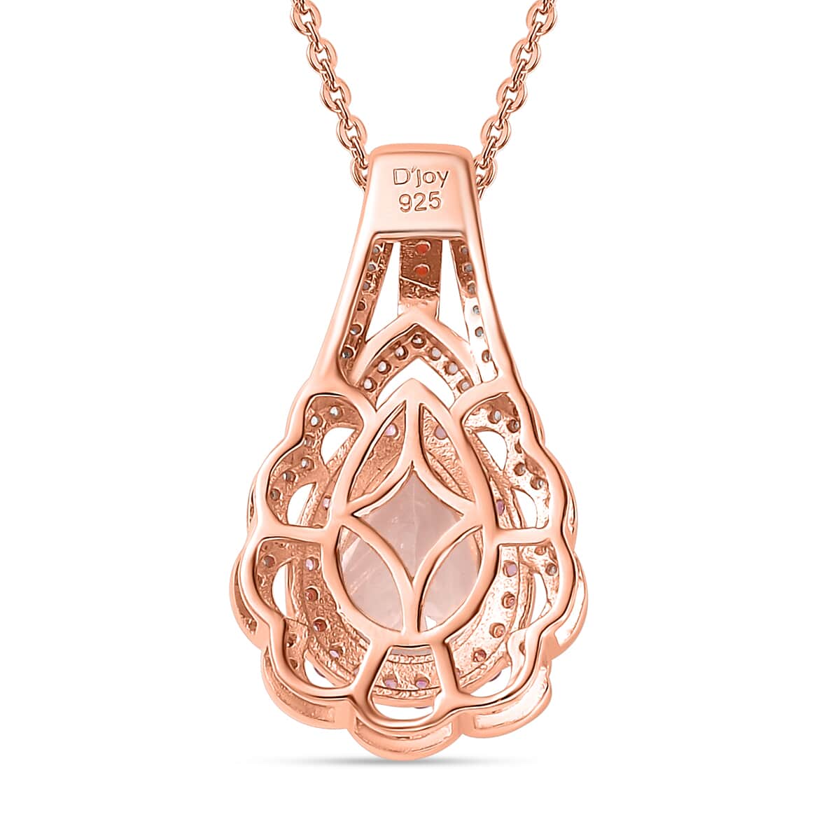 Premium Marropino Morganite and Multi Gemstone Pendant Necklace 20 Inches in Vermeil Rose Gold Over Sterling Silver 2.25 ctw image number 4