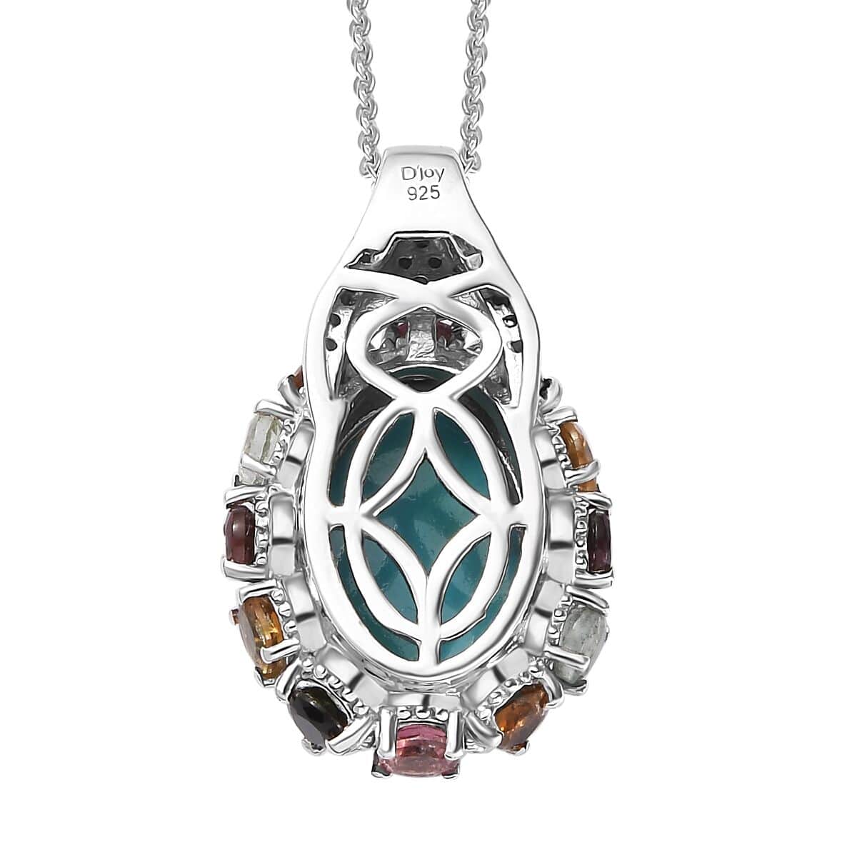 Premium Ethiopian Welo Opal and Multi Gemstone Pendant Necklace 20 Inches in Platinum Over Sterling Silver 5.85 ctw image number 4