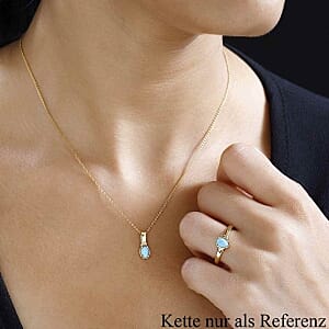Sleeping Beauty Turquoise 0.85 ctw Ring in Vermeil Yellow Gold Over Sterling Silver (Size 11.5)