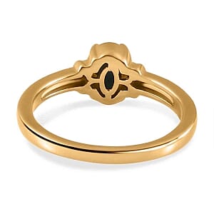 Sleeping Beauty Turquoise 0.85 ctw Ring in Vermeil Yellow Gold Over Sterling Silver (Size 11.5)