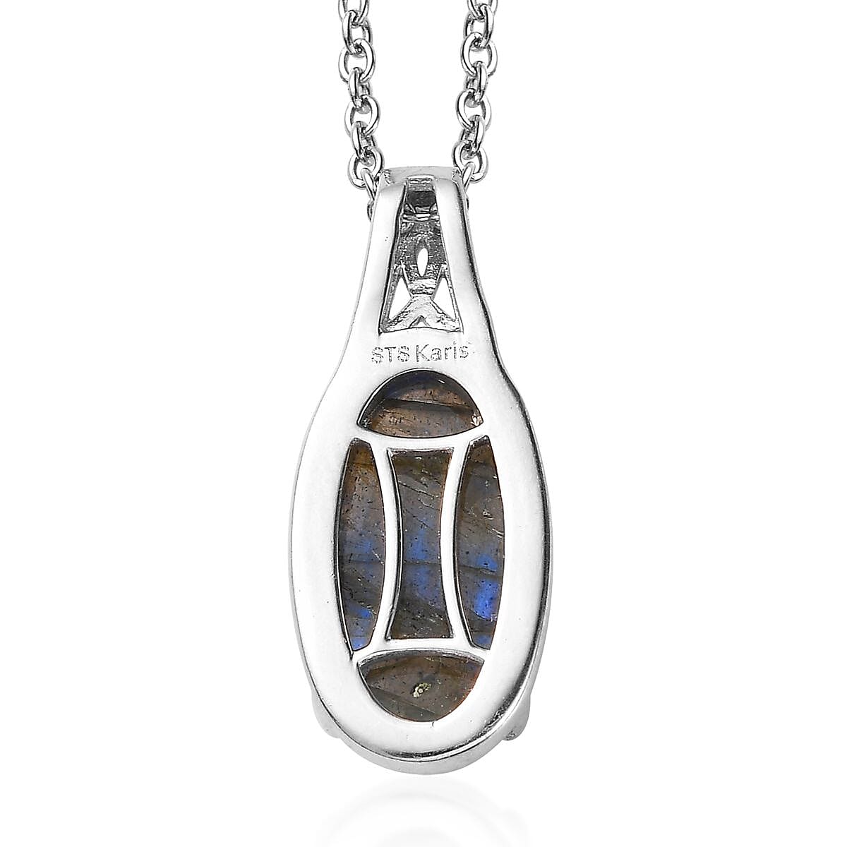 Karis Malagasy Labradorite Pendant in Platinum Bond with Stainless Steel Necklace 20 Inches 4.50 ctw
