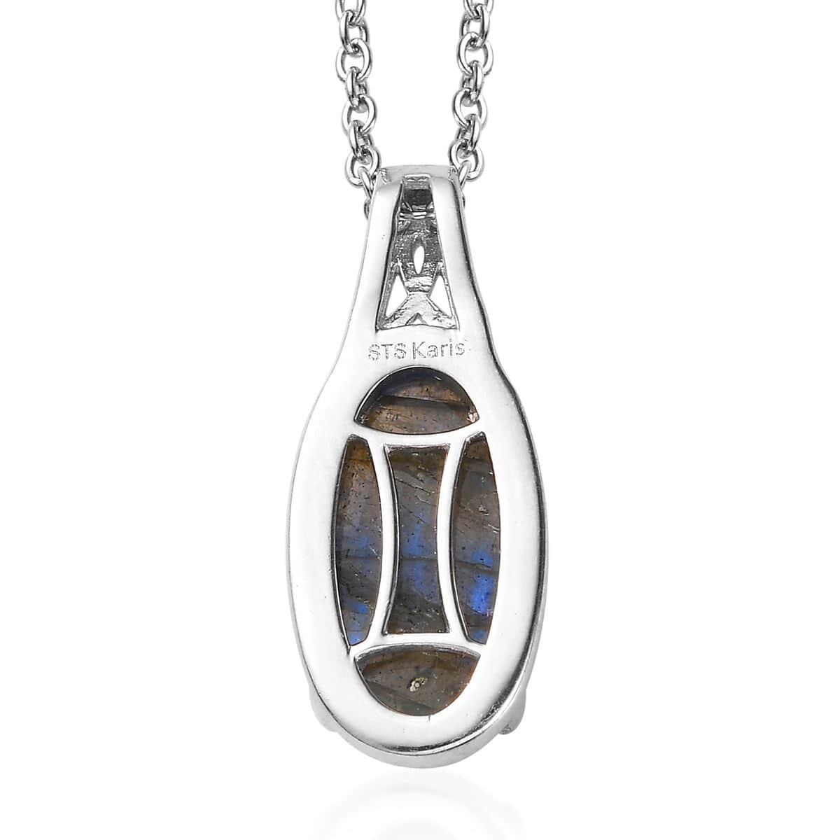 Karis Malagasy Labradorite Pendant in Platinum Bond with Stainless Steel Necklace 20 Inches 4.50 ctw image number 4