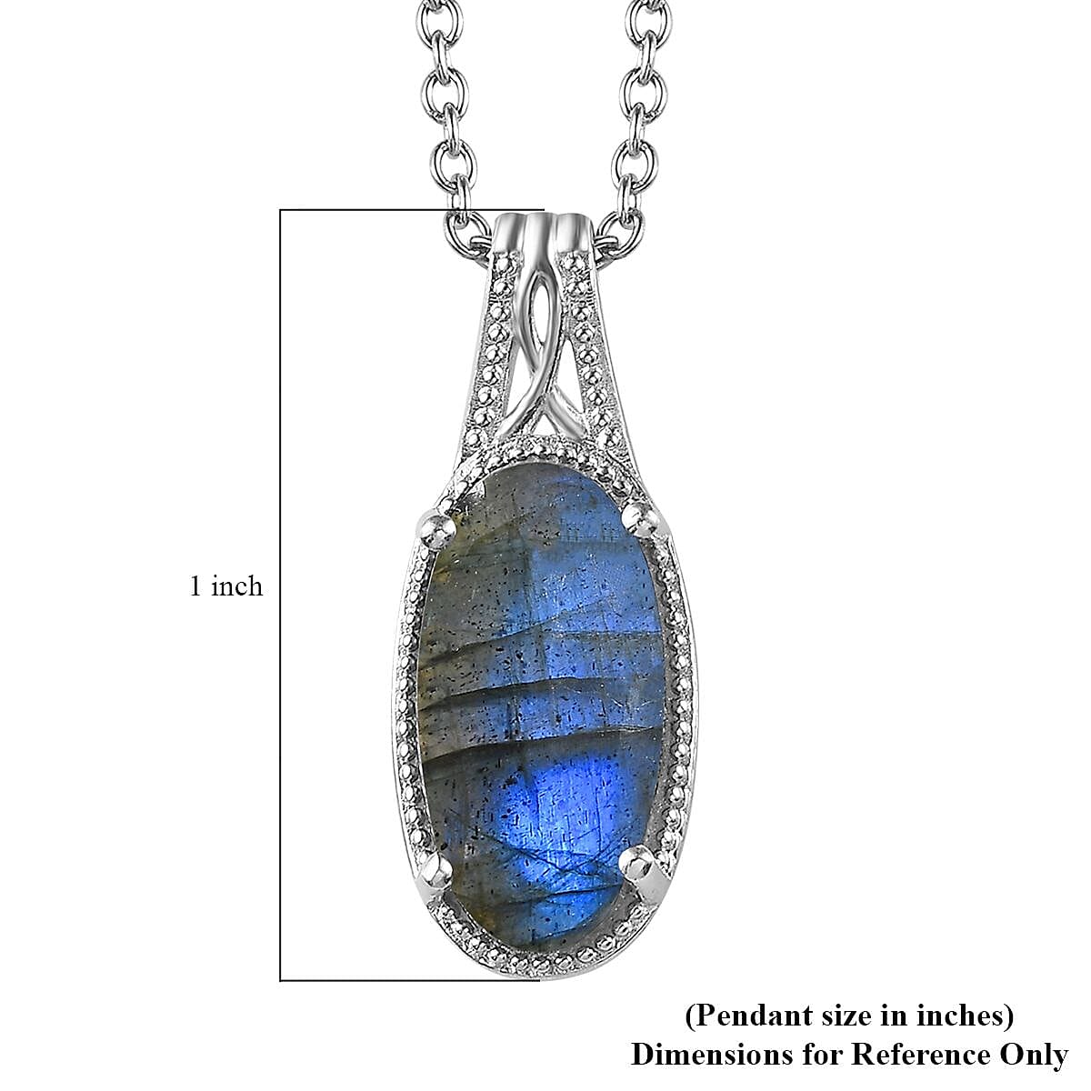 Karis Malagasy Labradorite Pendant in Platinum Bond with Stainless Steel Necklace 20 Inches 4.50 ctw