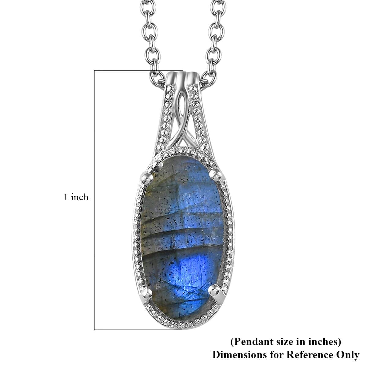 Karis Malagasy Labradorite Pendant in Platinum Bond with Stainless Steel Necklace 20 Inches 4.50 ctw image number 6