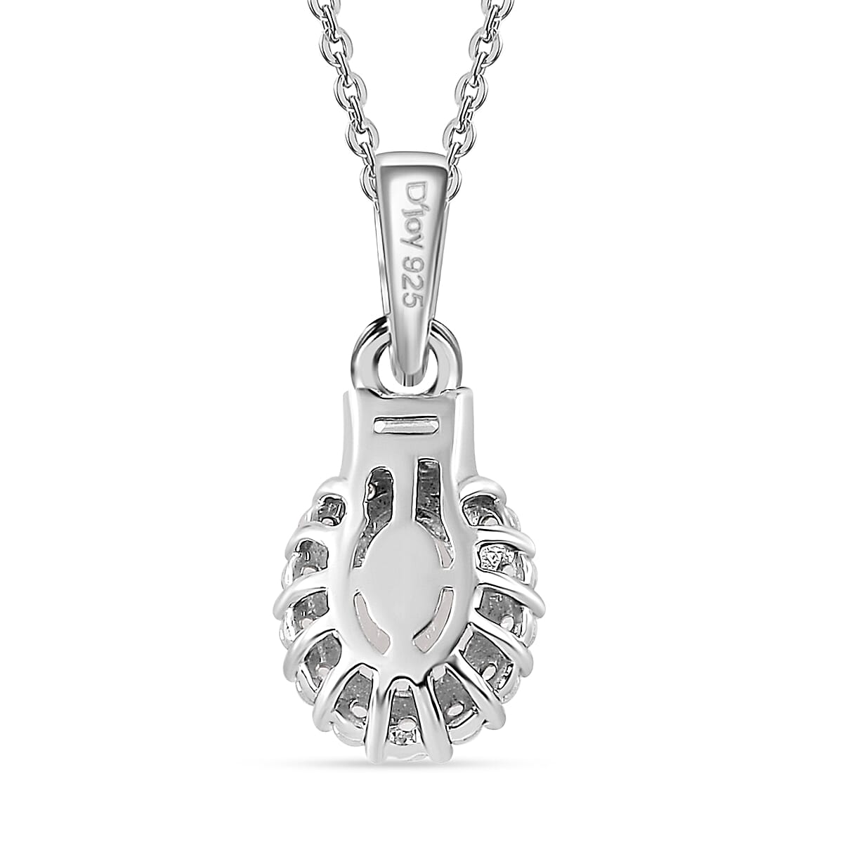 Mexican Hyalite Opal and White Zircon Halo Ring (Size 6.0) and Pendant Necklace 20 Inches in Platinum Over Sterling Silver with Free UV Flash Light 2.00 ctw