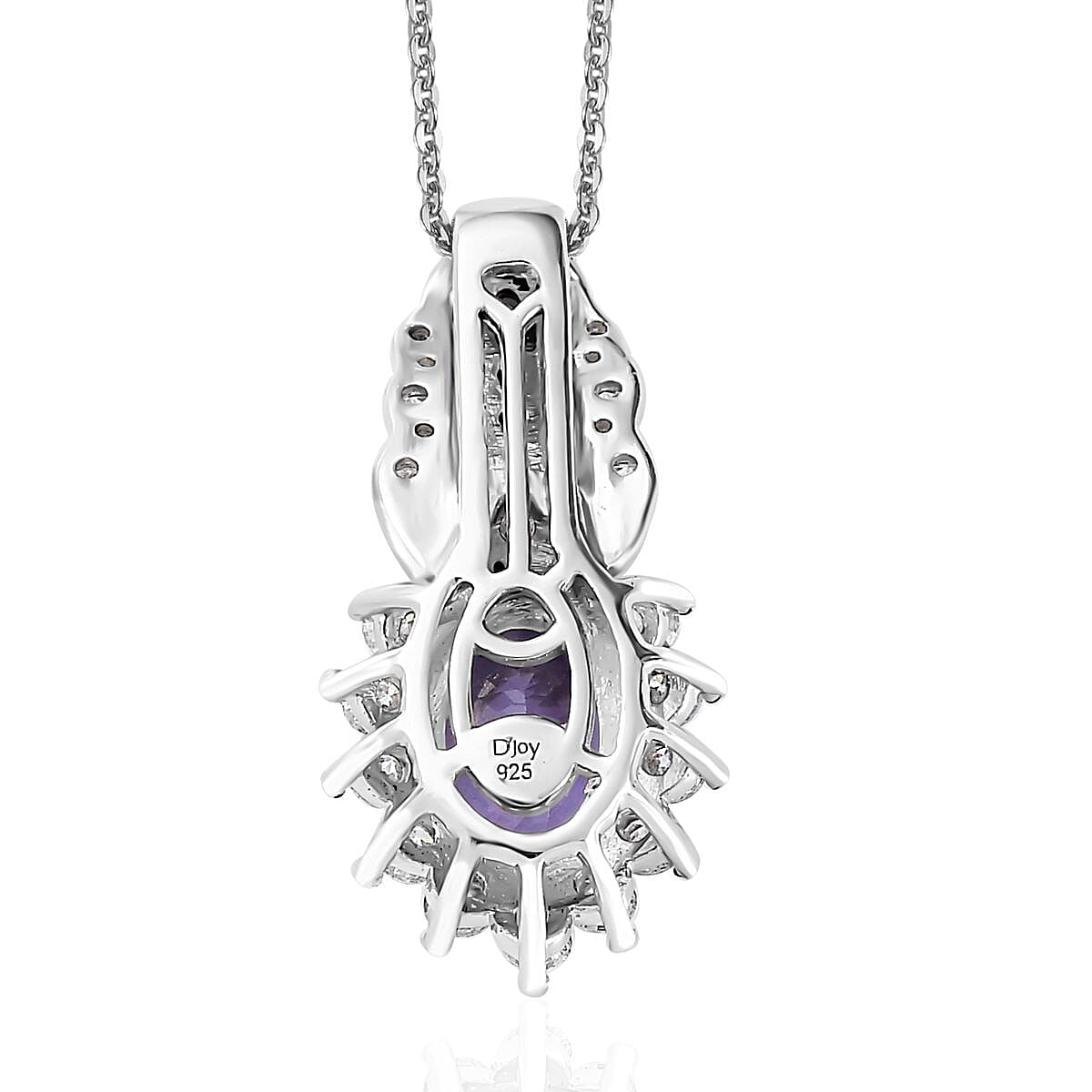 Tanzanite and Multi Gemstone 1.90 ctw Sunrays Pendant Necklace in Platinum Over Sterling Silver 20 Inches