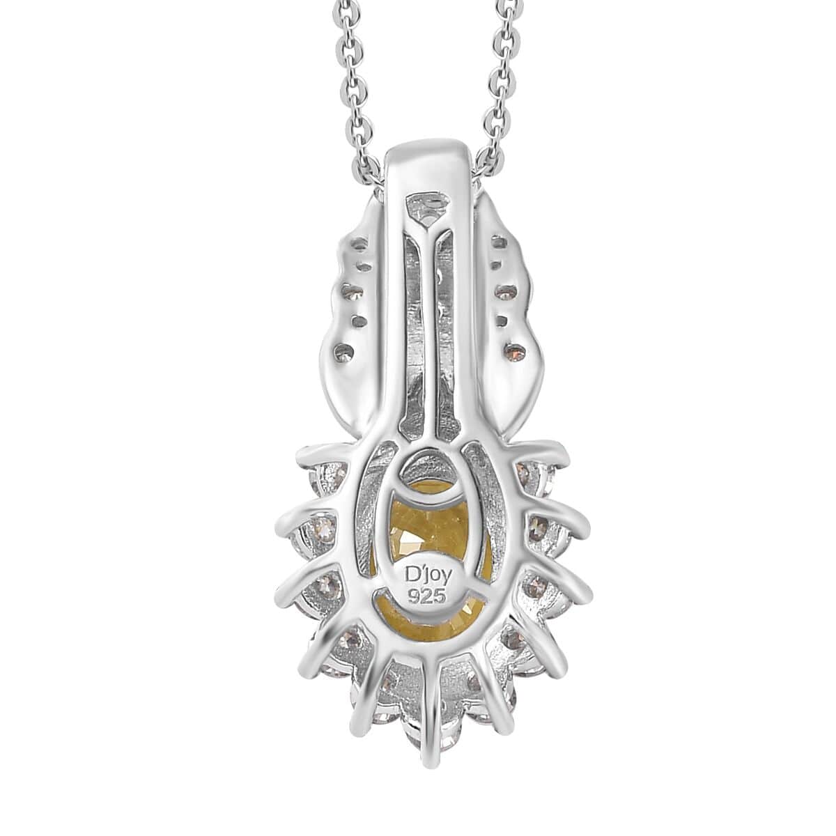 Madagascar Yellow Sapphire and Multi Gemstone Sunrays Pendant Necklace 20 Inches in Platinum Over Sterling Silver 2.40 ctw image number 4