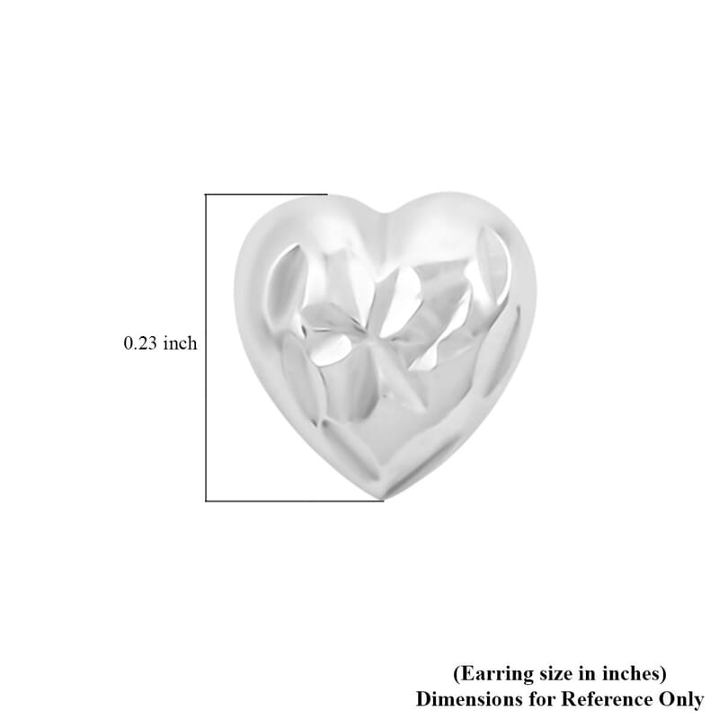 Set of 3 Rhodium and 14K YG Over Sterling Silver Heart, Knot and Ball Stud Earrings 2.20 Grams