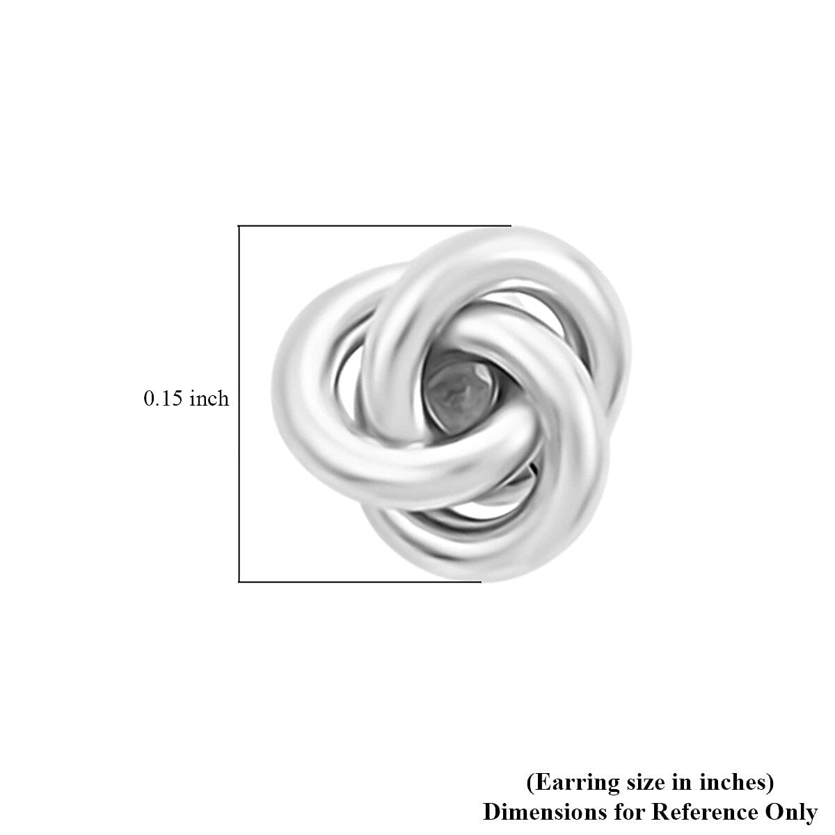 Set of 3 Rhodium and 14K YG Over Sterling Silver Heart, Knot and Ball Stud Earrings 2.20 Grams