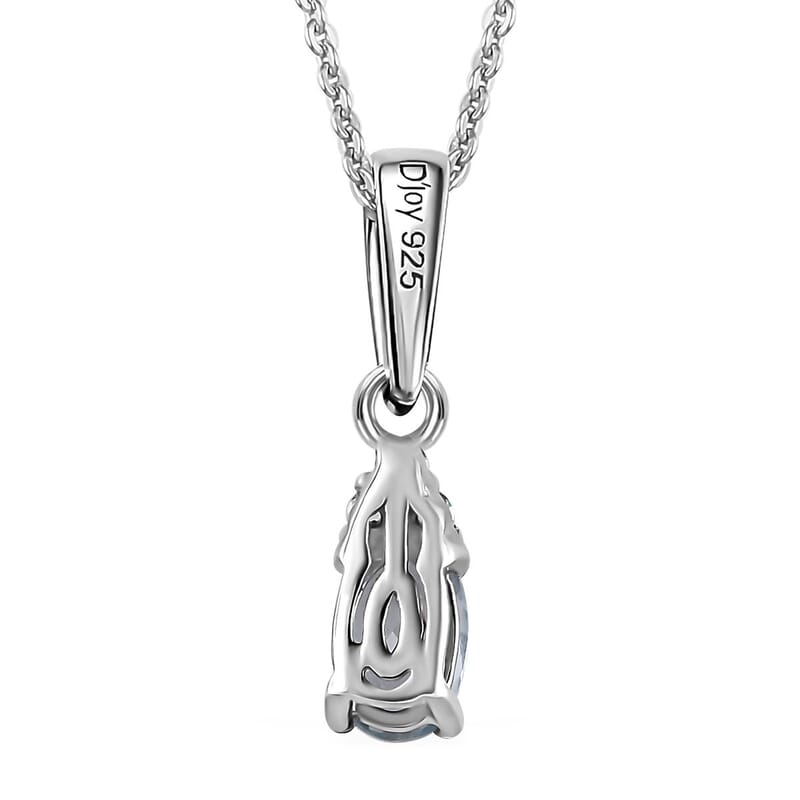 Premium Mangoro Aquamarine and Betroka Blue Apatite Ring (Size 5.0) and Pendant Necklace 20 Inches in Platinum Over Sterling Silver 1.00 ctw