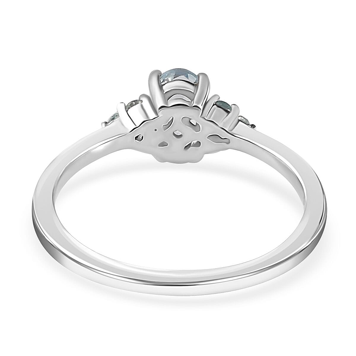 Premium Mangoro Aquamarine and Betroka Blue Apatite Ring (Size 8.0) and Pendant Necklace 20 Inches in Platinum Over Sterling Silver 1.00 ctw image number 4