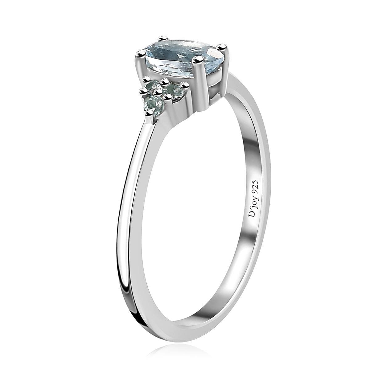 Premium Mangoro Aquamarine and Betroka Blue Apatite Ring (Size 9.0) and Pendant Necklace 20 Inches in Platinum Over Sterling Silver 1.00 ctw image number 3