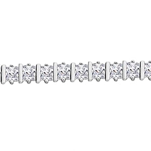Princess Cut Simulated Diamond 13.80 ctw 3mm Tennis Bracelet (7.0 In) and Square Stud Earrings in Rhodium Over Sterling Silver