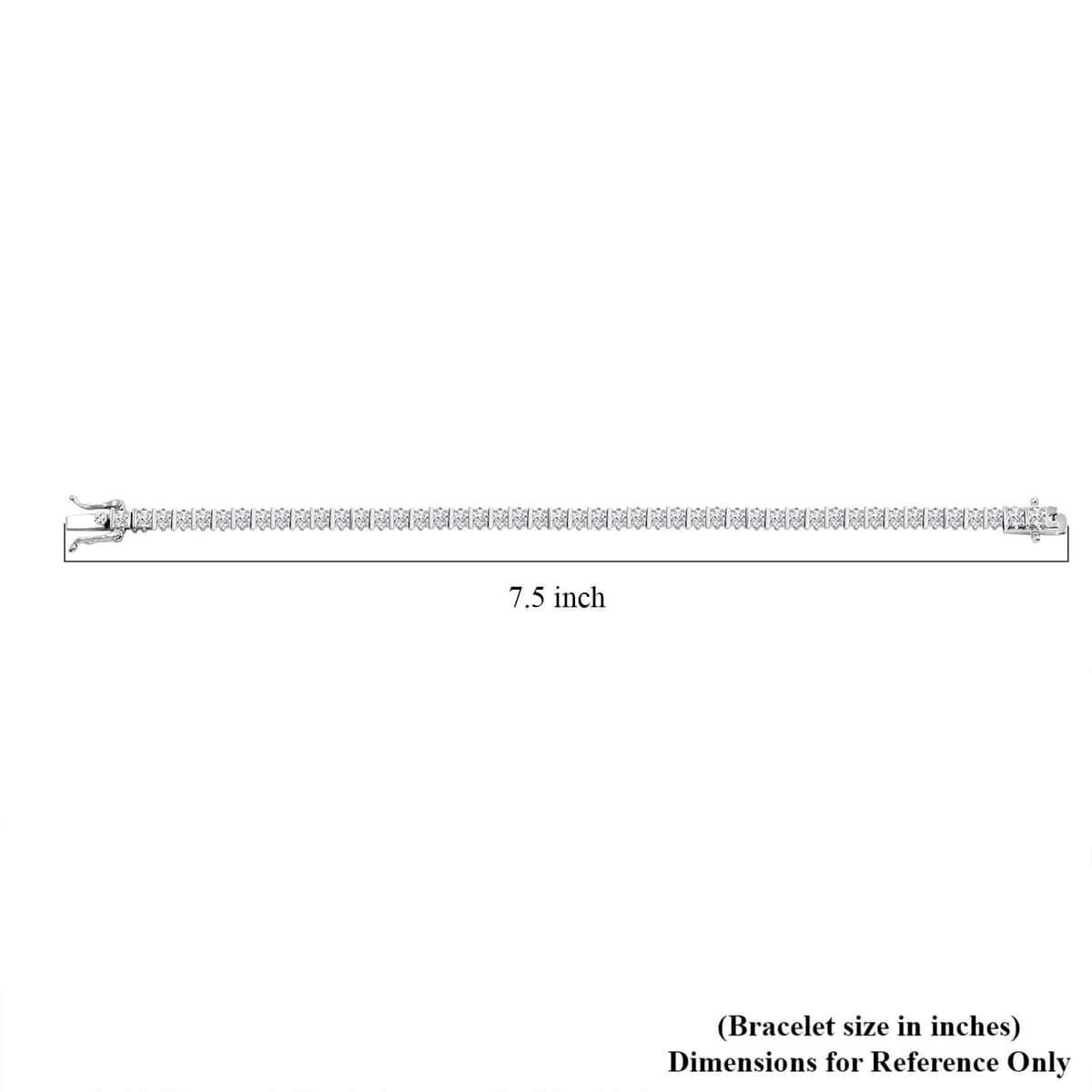 Princess Cut Simulated Diamond 13.80 ctw 3mm Tennis Bracelet (7.0 In) and Square Stud Earrings in Rhodium Over Sterling Silver image number 5