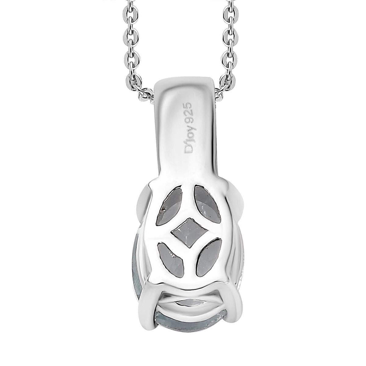 Aqua Kyanite Solitaire Pendant Necklace 20 Inches in Platinum Over Sterling Silver 1.40 ctw