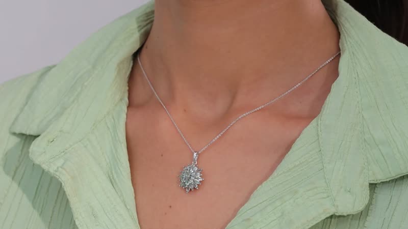 Narsipatnam Alexandrite Floral Spray Pendant Necklace 20 Inches in Platinum Over Sterling Silver 1.90 ctw