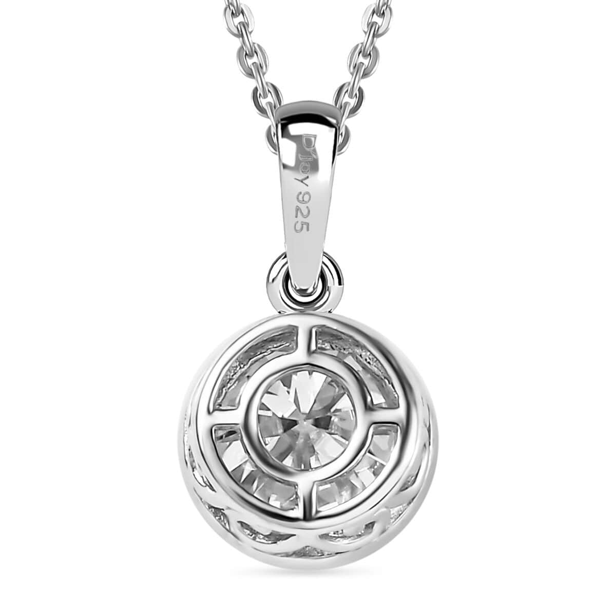 Moissanite Pendant Necklace 20 Inches in Platinum Over Sterling Silver 1.80 ctw image number 5