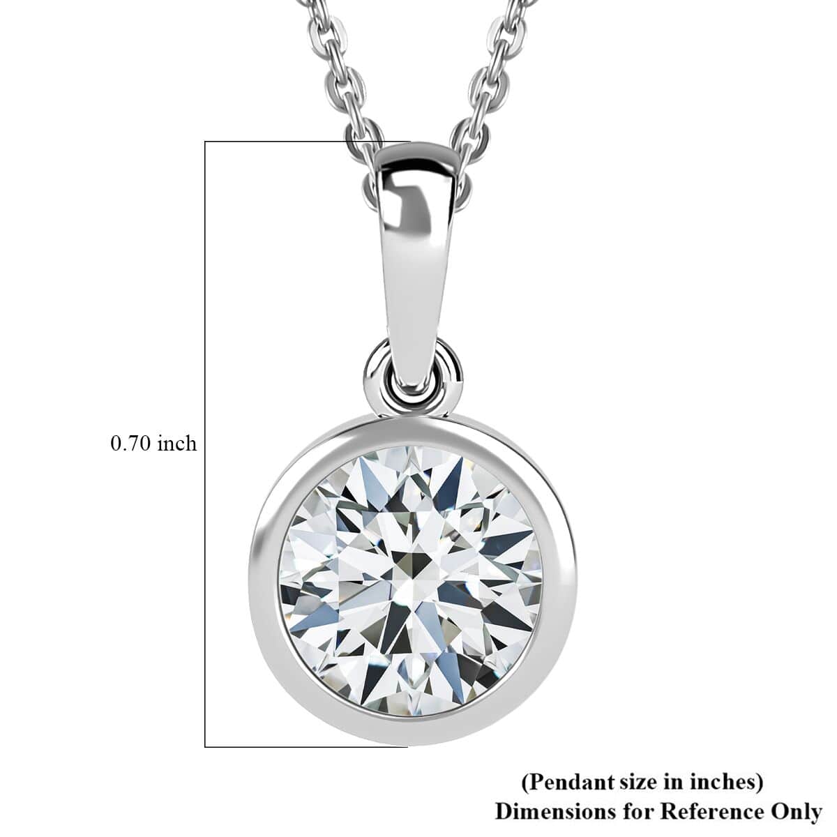 Moissanite Pendant Necklace 20 Inches in Platinum Over Sterling Silver 1.80 ctw image number 6