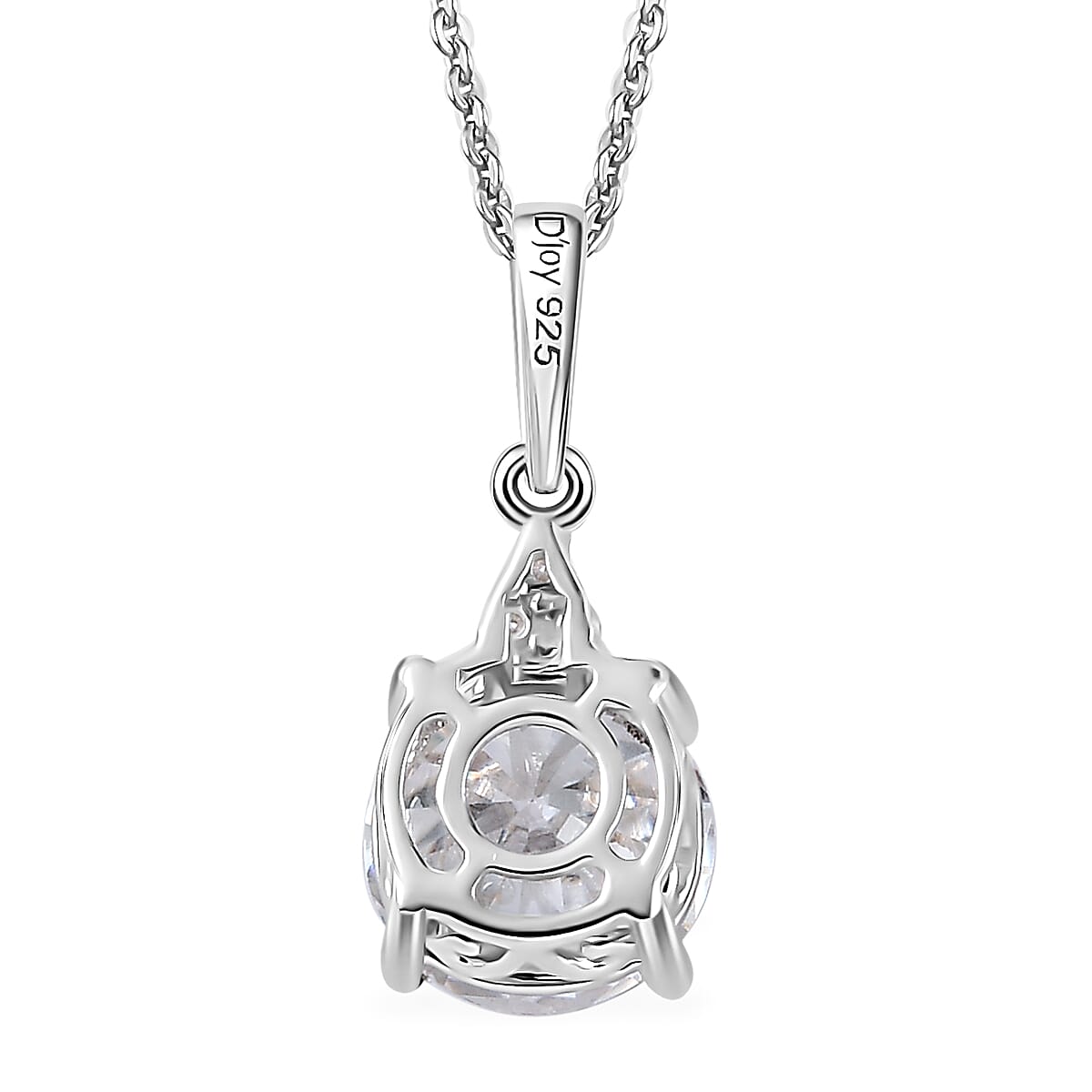 Moissanite Pendant Necklace 20 Inches in Platinum Over Sterling Silver 1.80 ctw
