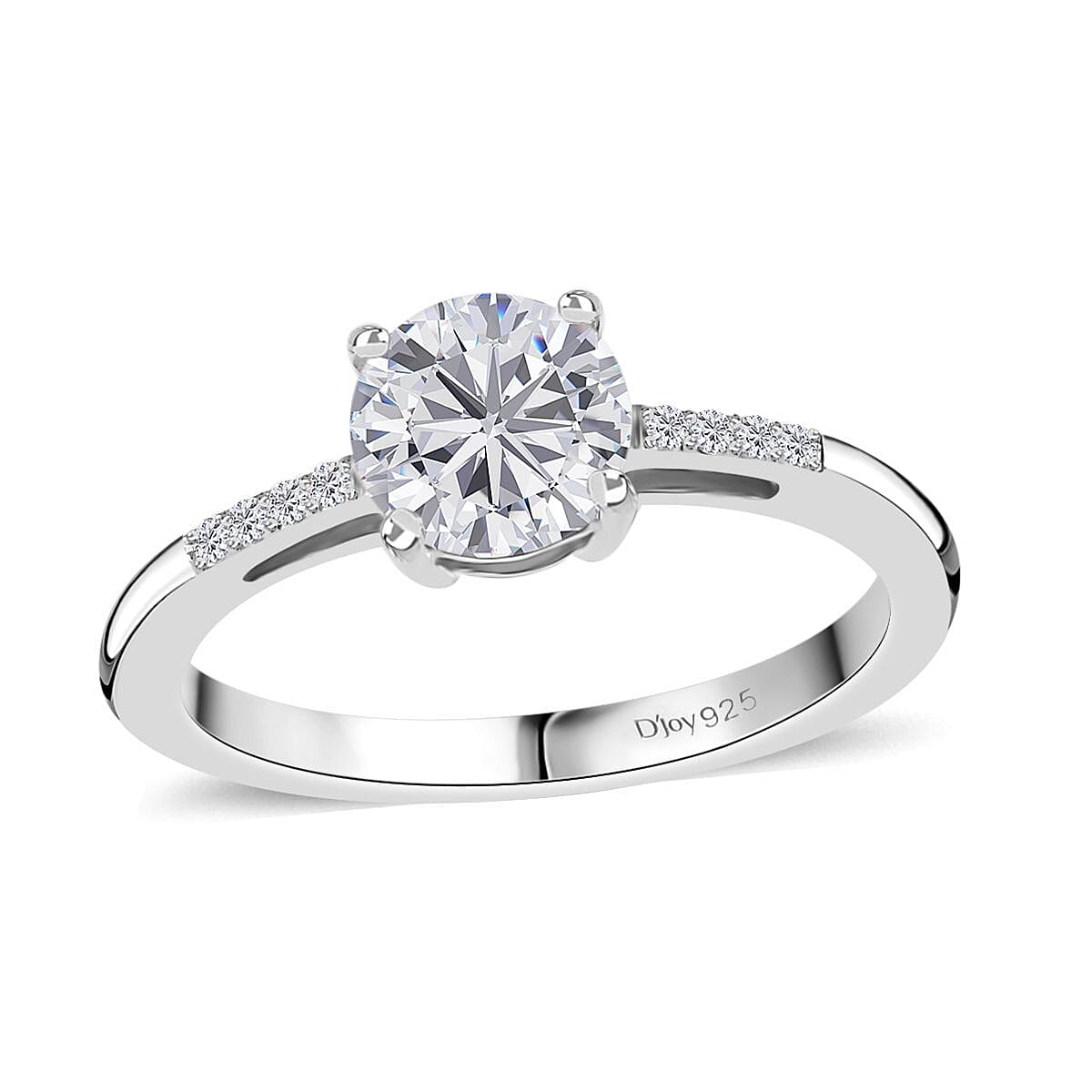 Moissanite Ring (Size 5.0) and Pendant in Platinum Over Sterling Silver 1.60 ctw image number 3