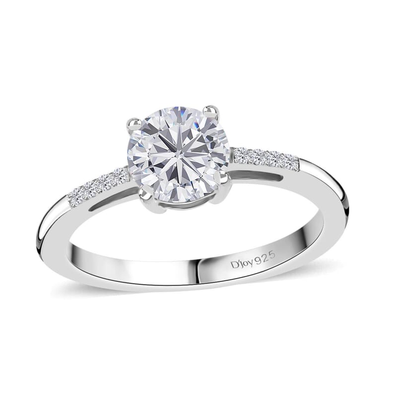 Moissanite Ring (Size 5.0) and Pendant in Platinum Over Sterling Silver 1.60 ctw