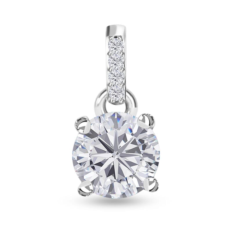Moissanite Ring (Size 5.0) and Pendant in Platinum Over Sterling Silver 1.60 ctw
