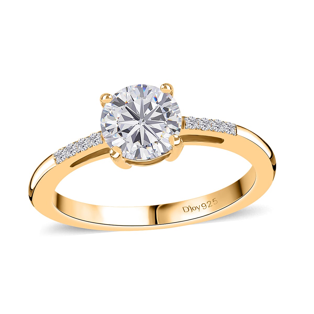 Moissanite Ring (Size 8.0) and Pendant in Vermeil Yellow Gold Over Sterling Silver 1.60 ctw image number 3