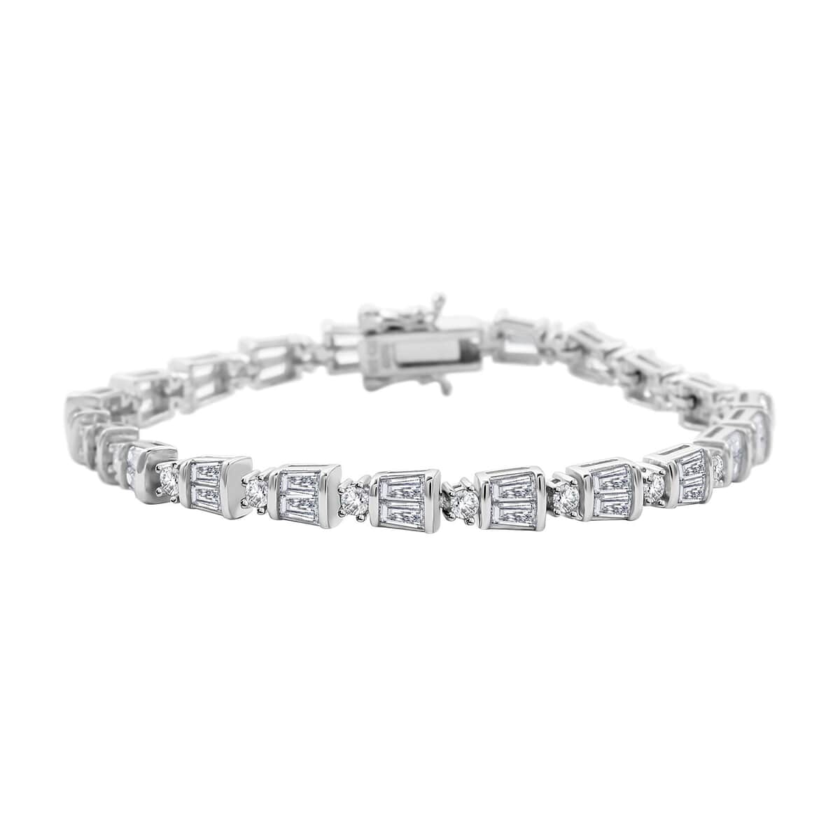 Simulated Diamond 14.20 ctw Earrings and Bracelet in Rhodium Over Sterling Silver image number 2