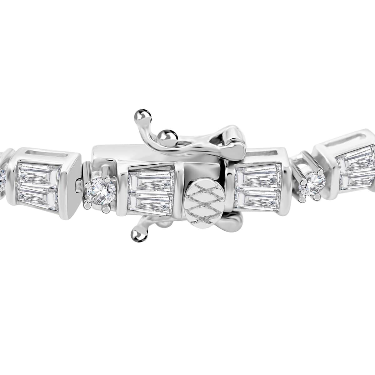 Simulated Diamond 14.20 ctw Earrings and Bracelet in Rhodium Over Sterling Silver image number 4