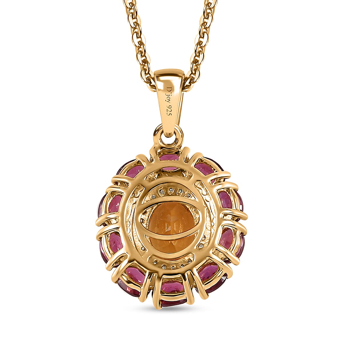 Brazilian Heliodor and Multi Gemstone Floral Pendant Necklace 20 Inches in Vermeil Yellow Gold Over Sterling Silver 3.35 ctw